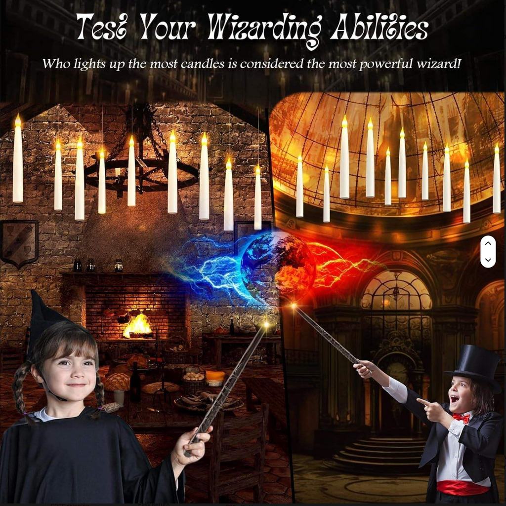 Floating Candles with Wand Remote (Set of 12)
