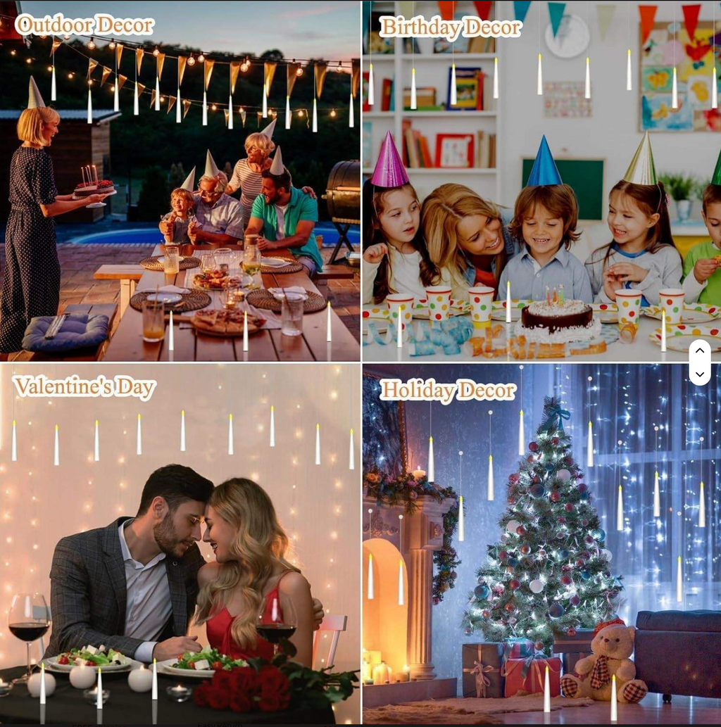 Floating Candles with Wand Remote (Set of 12)